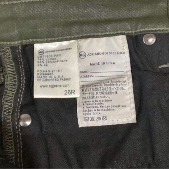 AG Jeans Women’s Size 26 Color Green Adriano Goldschmied Extremely Skinny - Picture 8 of 8